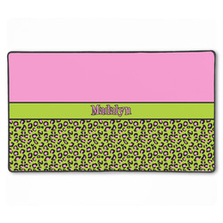 Pink & Lime Green Leopard XXL Gaming Mouse Pad - 24" x 14" (Personalized)