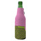 Pink & Lime Green Leopard Zipper Bottle Cooler - ANGLE (bottle)