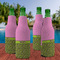 Pink & Lime Green Leopard Zipper Bottle Cooler - Set of 4 - LIFESTYLE
