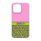 Pink & Lime Green Leopard iPhone 13 Case - Back