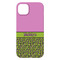 Pink & Lime Green Leopard iPhone 14 Plus Case - Back