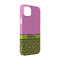 Pink & Lime Green Leopard iPhone 14 Pro Case - Angle