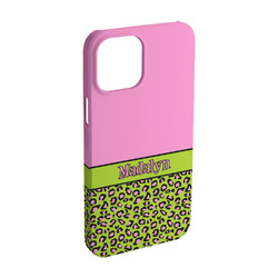 Pink & Lime Green Leopard iPhone Case - Plastic - iPhone 15 (Personalized)