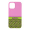 Pink & Lime Green Leopard iPhone 15 Case - Back