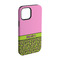 Pink & Lime Green Leopard iPhone 15 Pro Tough Case - Angle