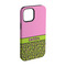 Pink & Lime Green Leopard iPhone 15 Tough Case -  Angle