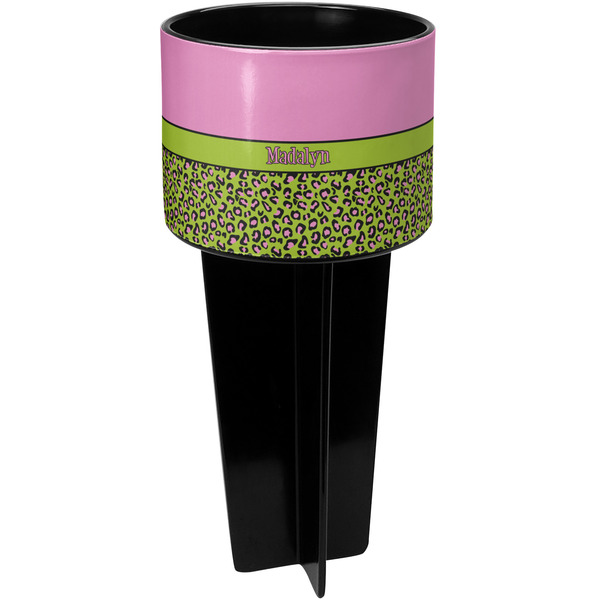 Pink & Lime Green Leopard spiker_black_apvl