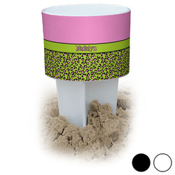 Pink & Lime Green Leopard Beach Spiker Drink Holder (Personalized)