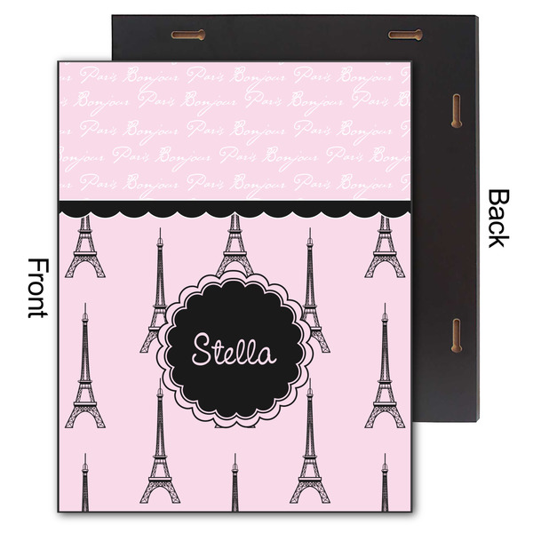Paris & Eiffel Tower 11x14 Wood Print - Front & Back View