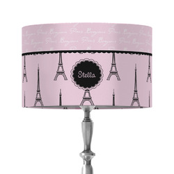 Paris & Eiffel Tower 12" Drum Lamp Shade - Fabric (Personalized)