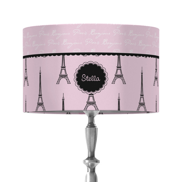 Custom Paris & Eiffel Tower 12" Drum Lamp Shade - Fabric (Personalized)