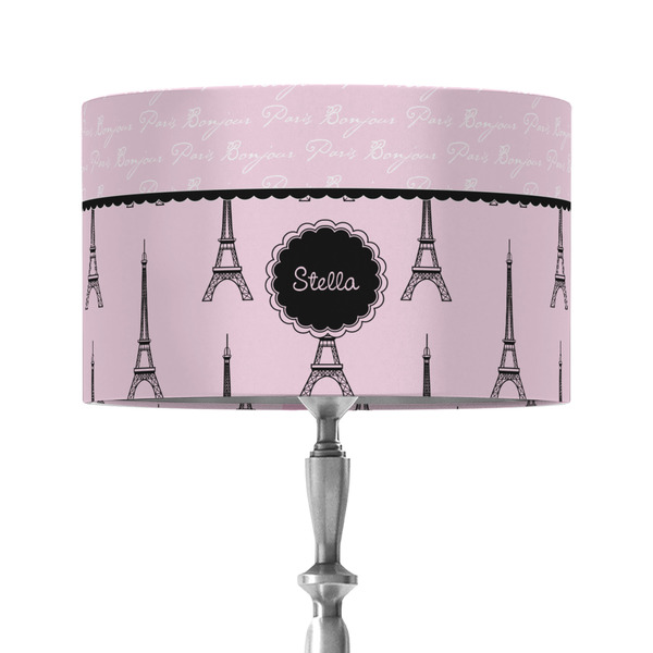 Paris & Eiffel Tower 12" Drum Lampshade - ON STAND (Fabric)