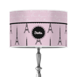 Paris & Eiffel Tower 12" Drum Lamp Shade - Poly-film (Personalized)