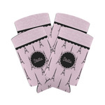 Paris & Eiffel Tower Can Cooler (tall 12 oz) - Set of 4 (Personalized)