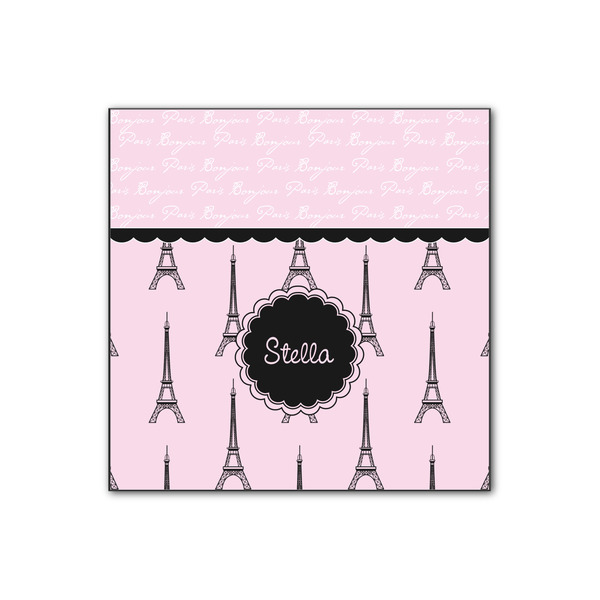 Custom Paris & Eiffel Tower Wood Print - 12x12 (Personalized)