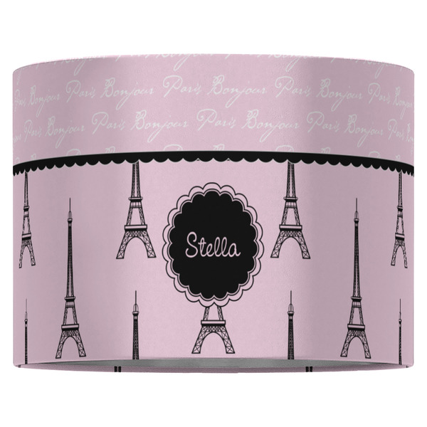 Paris & Eiffel Tower 16" Drum Lampshade - FRONT (Fabric)