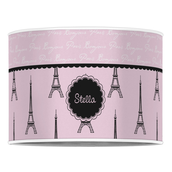 Paris & Eiffel Tower 16" Drum Lampshade - FRONT (Poly Film)