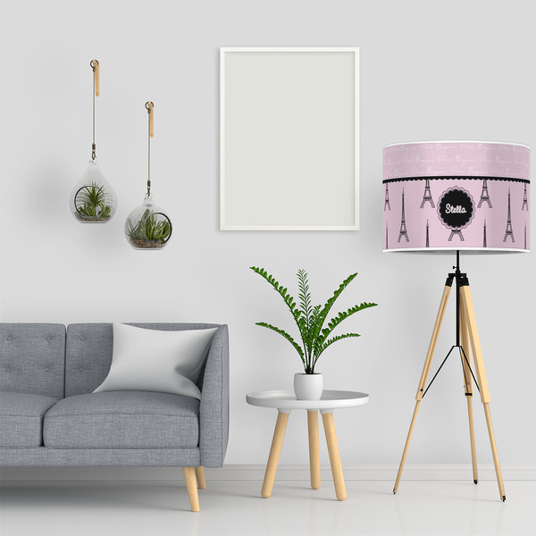 Paris & Eiffel Tower 16" Drum Lampshade - LIFESTYLE