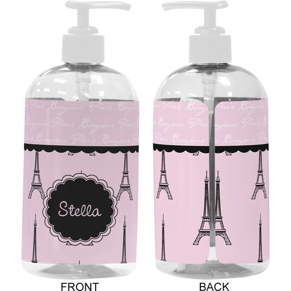 Paris & Eiffel Tower 16 oz Plastic Liquid Dispenser- Approval- White