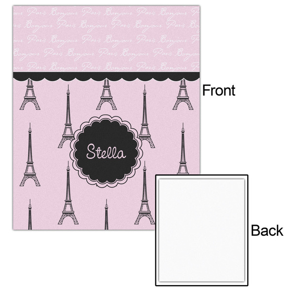 Paris & Eiffel Tower 20x24 - Matte Poster - Front & Back