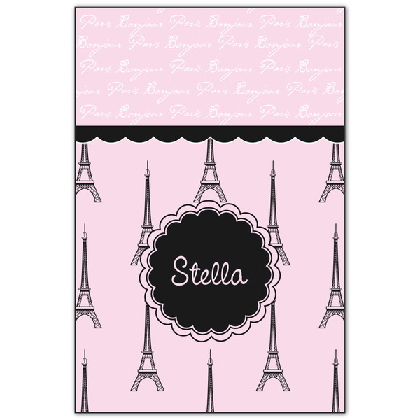 Custom Paris & Eiffel Tower Wood Print - 20x30 (Personalized)