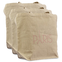 Paris & Eiffel Tower Reusable Cotton Grocery Bags - Set of 3