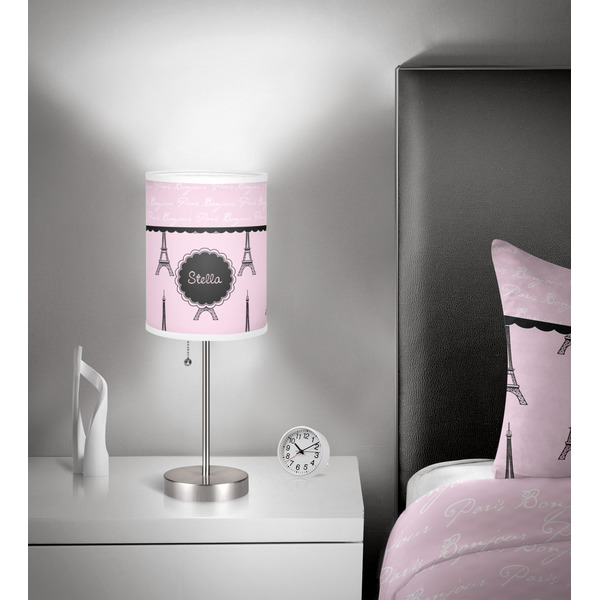 Paris & Eiffel Tower 7 inch drum lamp shade - in room