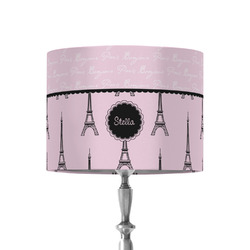 Paris & Eiffel Tower 8" Drum Lamp Shade - Fabric (Personalized)
