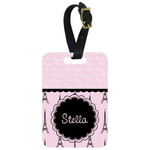 Paris & Eiffel Tower Metal Luggage Tag w/ Name or Text