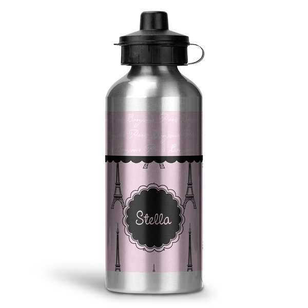 Custom Paris & Eiffel Tower Water Bottles - 20 oz - Aluminum (Personalized)