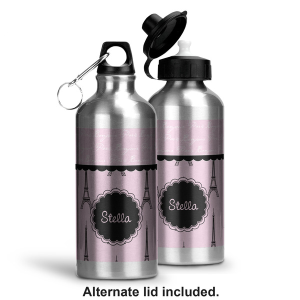 Paris & Eiffel Tower Aluminum Water Bottle - Alternate lid options