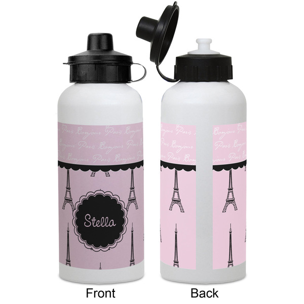 Paris & Eiffel Tower Aluminum Water Bottle - White APPROVAL