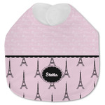 Paris & Eiffel Tower Jersey Knit Baby Bib w/ Name or Text