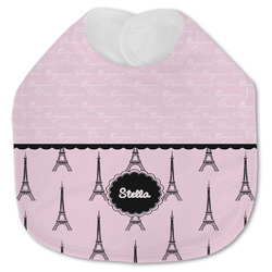 Paris & Eiffel Tower Jersey Knit Baby Bib w/ Name or Text