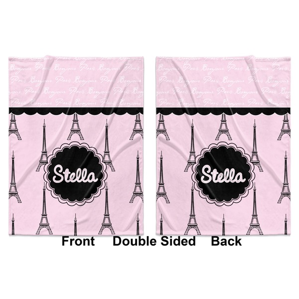 Paris & Eiffel Tower Baby Blanket (Double Sided - Printed Front and Back)