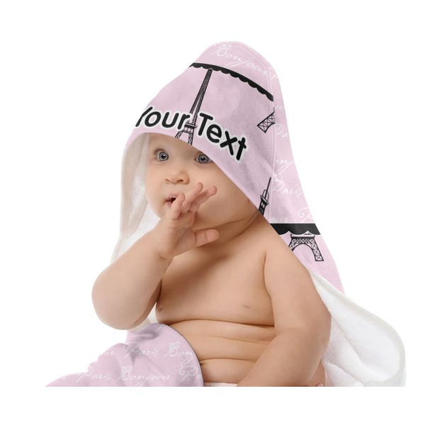 Paris & Eiffel Tower Baby Hooded Towel on Child
