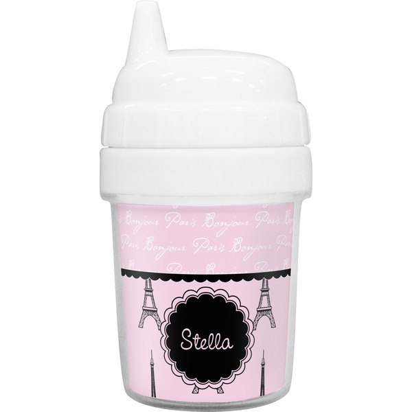 Custom Paris & Eiffel Tower Baby Sippy Cup (Personalized)