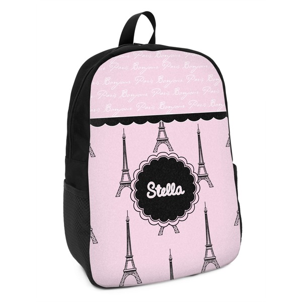 Custom Paris & Eiffel Tower Kids Backpack (Personalized)