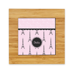 Paris & Eiffel Tower Bamboo Trivet with Ceramic Tile Insert (Personalized)