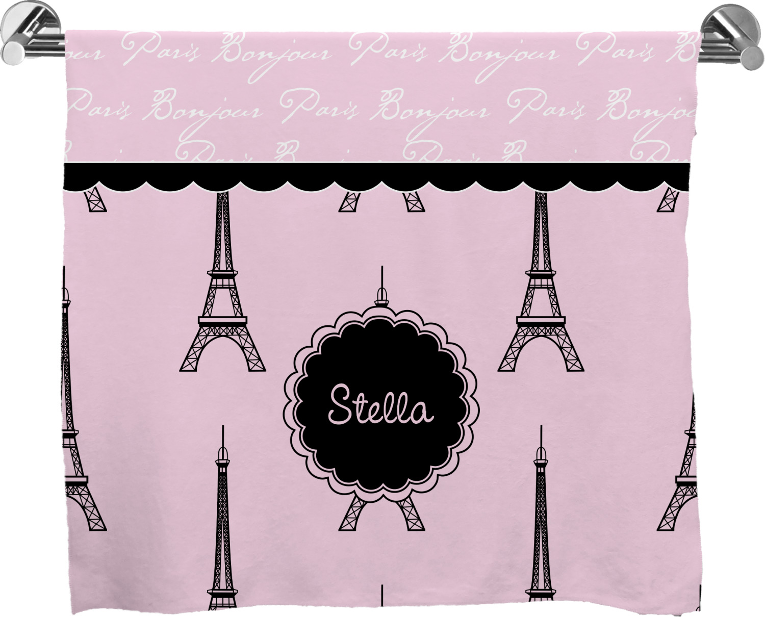 Paris & Eiffel Tower Bath Towel (Personalized) YouCustomizeIt