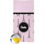 Paris & Eiffel Tower Beach Towel (Personalized)