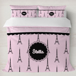 Paris & Eiffel Tower Duvet Cover Set - King (Personalized)
