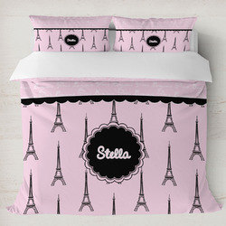 Paris & Eiffel Tower Duvet Cover Set - King (Personalized)