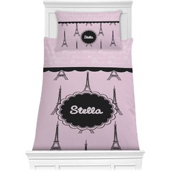 Paris & Eiffel Tower Comforter Set - Twin XL (Personalized)