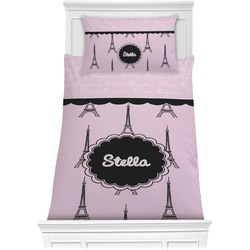 Paris & Eiffel Tower Comforter Set - Twin (Personalized)