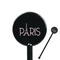 Paris & Eiffel Tower 5.5" Round Plastic Stir Sticks - Black - Double Sided