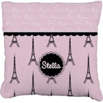 Paris & Eiffel Tower Faux-Linen Throw Pillow 20" (Personalized)