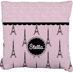 Paris & Eiffel Tower Faux-Linen Throw Pillow 26" (Personalized)