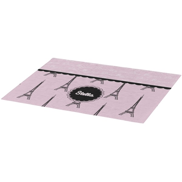 Paris & Eiffel Tower Burlap Placemat (Angle View)