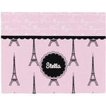 Paris & Eiffel Tower Woven Fabric Placemat - Twill w/ Name or Text